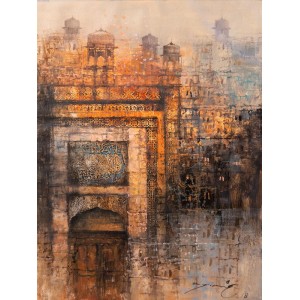 A. Q. Arif, Eternal Serenity, 18 x 24 Inch, Oil on Canvas, Cityscape Painting, AC-AQ-214